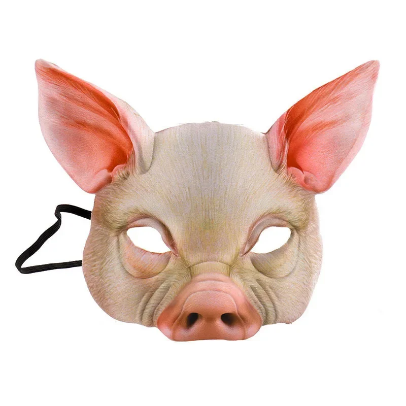 

Halloween Party Cosplay Performance Props Half Face Pig Shape Animal Mask