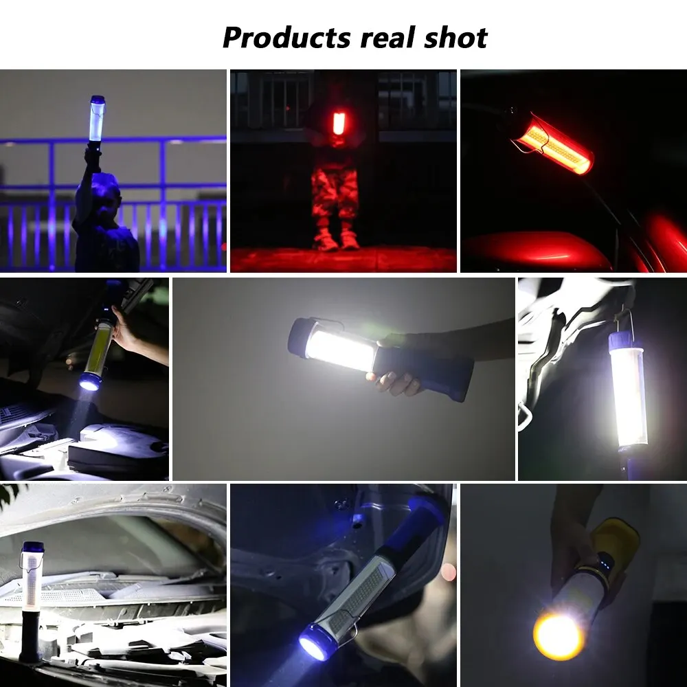COB LED Flashlight Magnetic Handheld Work Light USB Rechargeable Floodlight Workshop LED Lamp SMD Built-in Battery Camping Torch industrial led lamps