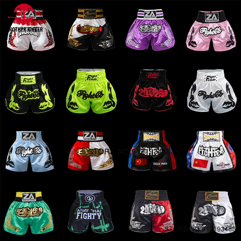 

Muay Thai Shorts Satin Polyester Boxing Shorts Men Women Kids Gym Martial Arts Grappling Kickboxing Cage Fighting Training Pants
