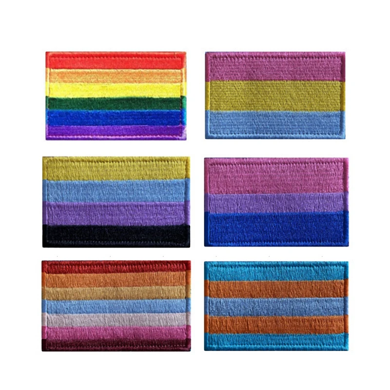 

Rainbow Flag Badge Patch Peace LGBT Hook & Loop Sewing Fabric Military Tactical Embroidery Applique DIY clothes Patch