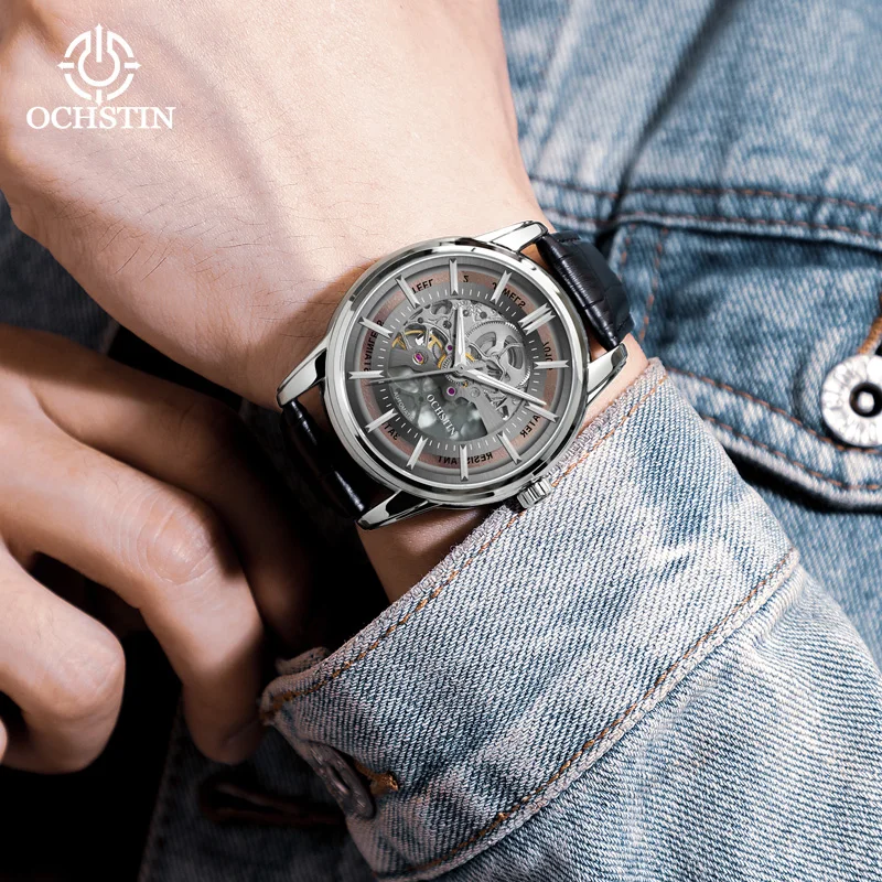 OCHSTIN New 2024 Master Series Personalized Trendy Hollow Mechanical Movement Waterproof Watch Men's Mechanical Watch