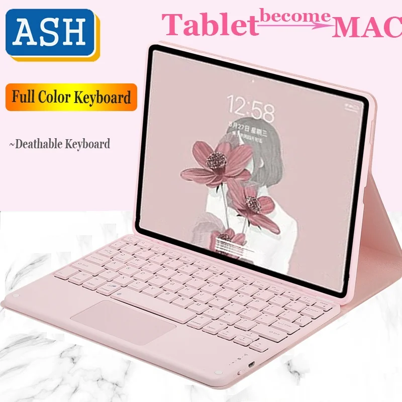 

ASH for OPPO Pad 2 11.61" 2023 Wireless Smart Retro Touchpad Keyboard Case Folio Stand Leather Soft Cover