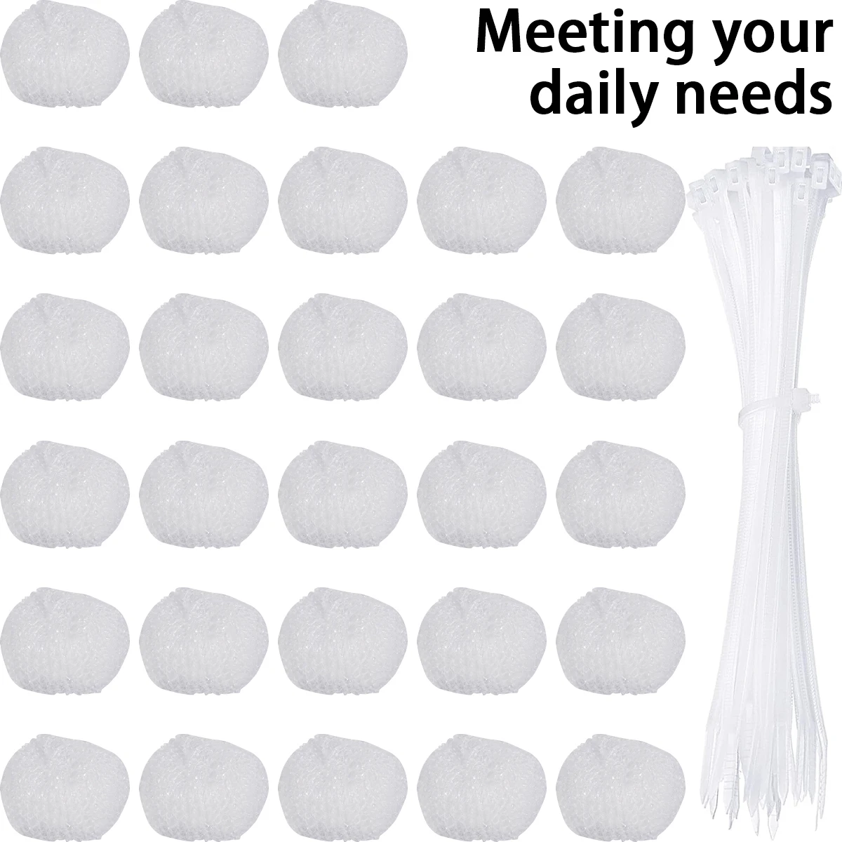 30PCS Washing Machine Drain Filter With Binding Zip Tiesm Multipurpose Washer Hose Lint Traps for Washing Machine Sink Bathtub