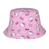 Sanrio Hello Kitty Bucket Hat for Teen Summer Travel Kitty White Bob Hat for Camping Caps 1