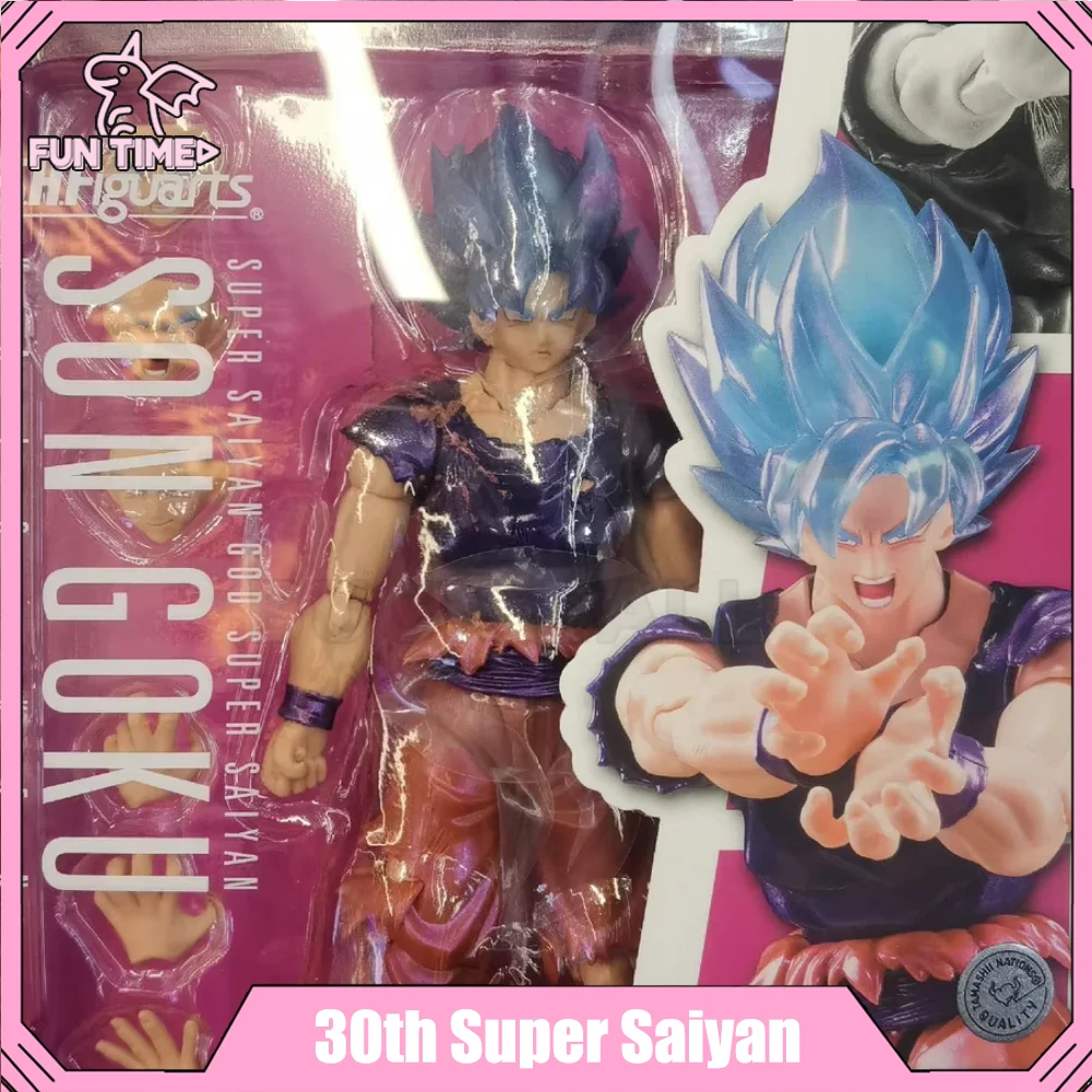 

Original Bandai S.H.Figuarts Shf Vjump 30th Super Saiyan God Son Goku Kaio-Ken Action Figures Dragon Ball Anime Model Collection