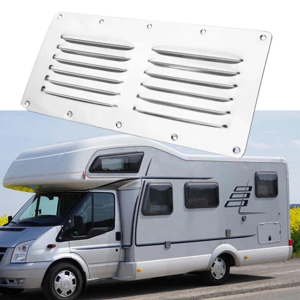 316 Stainless Steel Air Vent Grille Wall Ducting Cover Ventilation Louvred 230*115mm for Marine Yachts Boats RVs Caravans