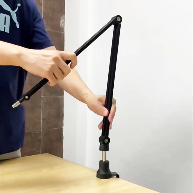 Microphone Stand Metal Suspension Scissor Microphone Stand Adjustable Boom Arm Stands Pedestal Pop Filter For Blue Yeti Fifine K669 BM800 USB Mic