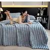 New Artificial Rabbit Plush Autumn Warm Blankets for Beds Soft Coral Fleece Sofa Throw Blanket Comfortable Thicken Bed Sheet 1