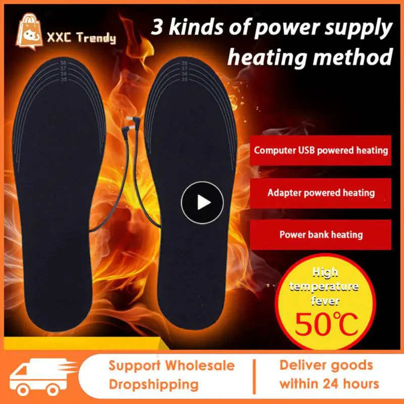 

USB Heated Shoe Insoles Electric Foot Warming Pad Feet Warmer Sock Pad Mat Winter Outdoor Sports Heating Insole Winter Warm