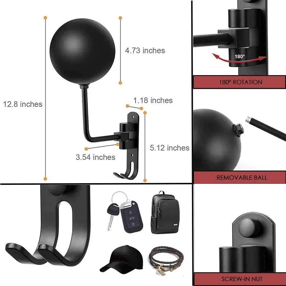 180&deg; Rotation Motorcycle Helmet Holder Wall Mount Helmet Hanger Stand Rack Storage Hook Motorcycle Bike Helmets motorcycle helmet holder