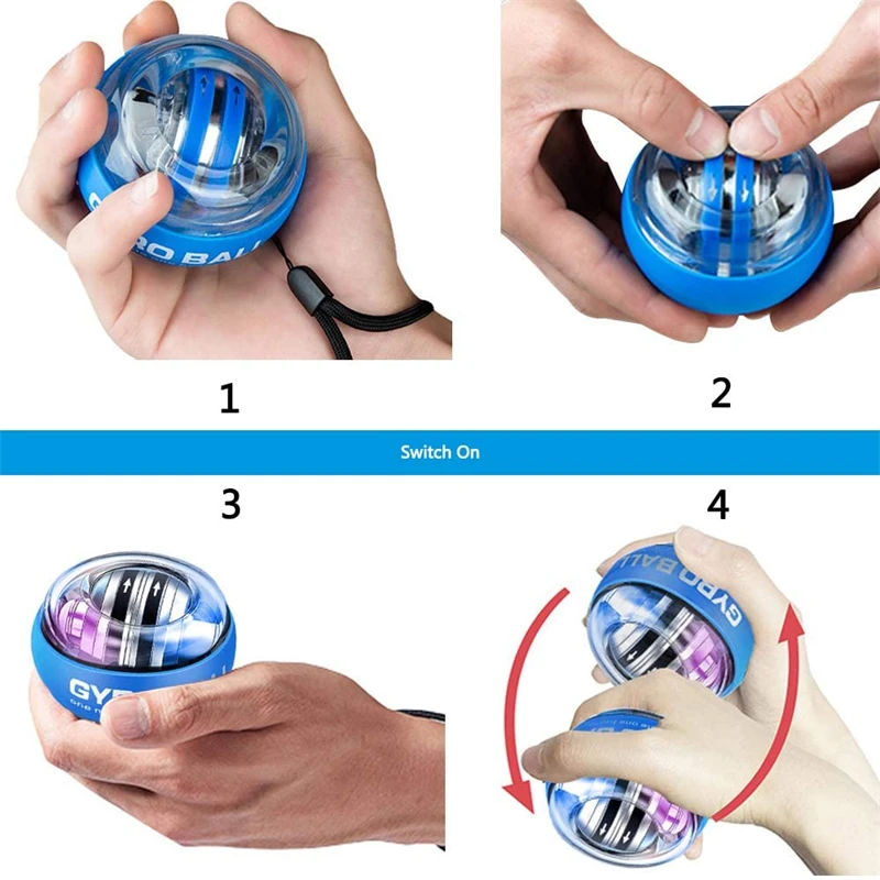 LED Wrist Power Hand Ball Self-starting Powerball With Counter Arm Hand Muscle Force Trainer Exercise Equipment Strengthener