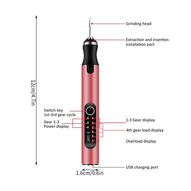 Rechargeable Electric Engraving Pen – Mini DIY Etching Tool for Glass, Wood, Stone 6