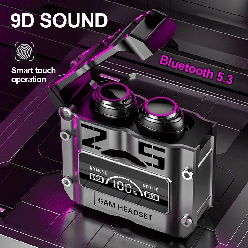 New Original M25 Bluetooth 5.3 TWS Wireless Headphones with LED Display Stereo Headset Touch Control Earbuds Noise Reduction 5