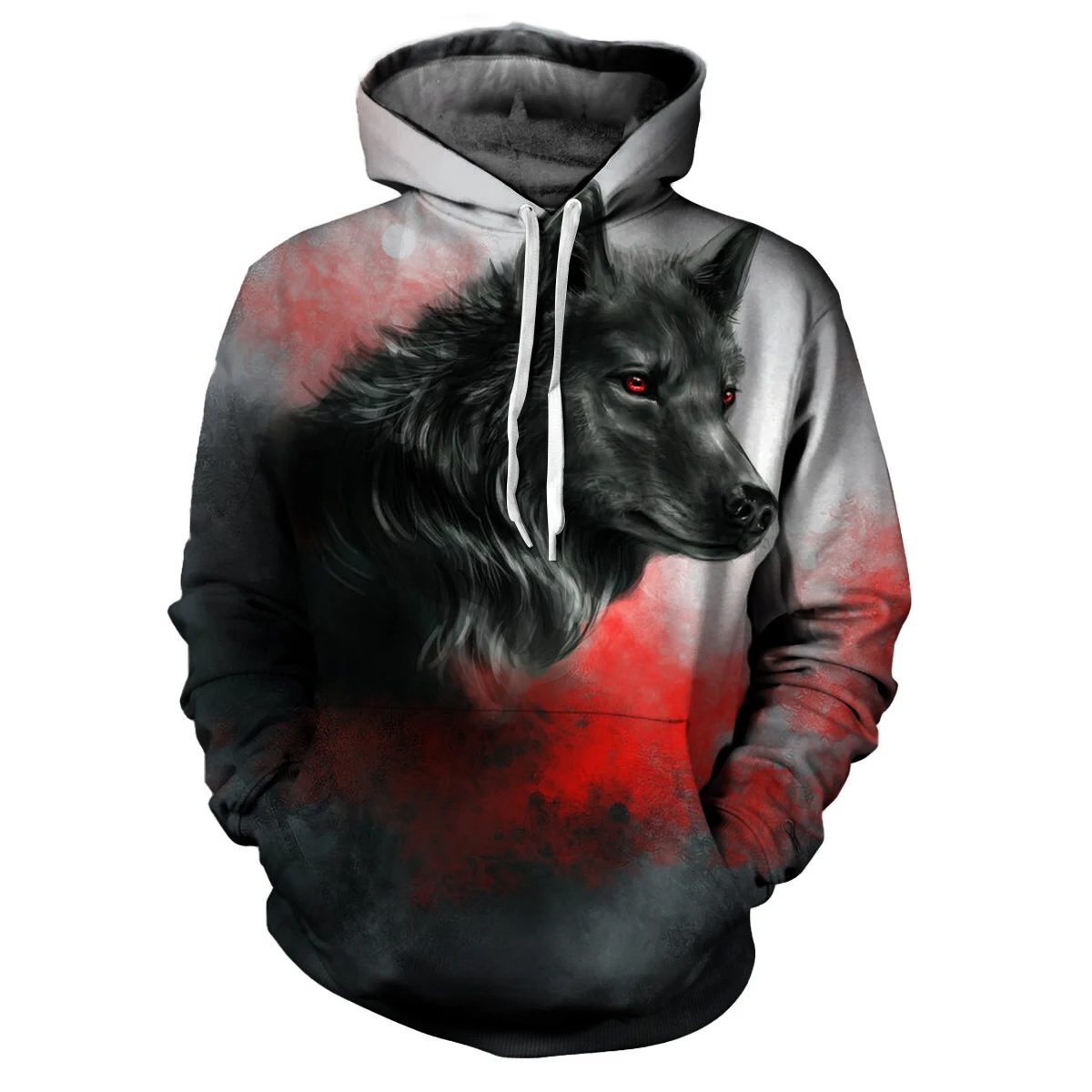 

New hot animal 3D printed sweatshirt painted Wolf dog men's and women's hoodie design Harajuku jumper Autumn and winter hoodie