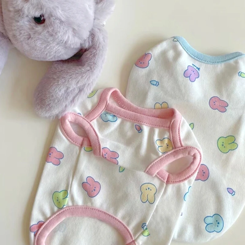 

Pink Rabbit Dog Clothes Pet Vest Summer Teddy Two-legged Clothes Puppy Cool Pullover Than Bear Soft T-shirt XS-XL