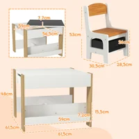 MCOM-Ensemble de planches 2 en 1 pour salle de bain, ardoise blanche et naturelle 3