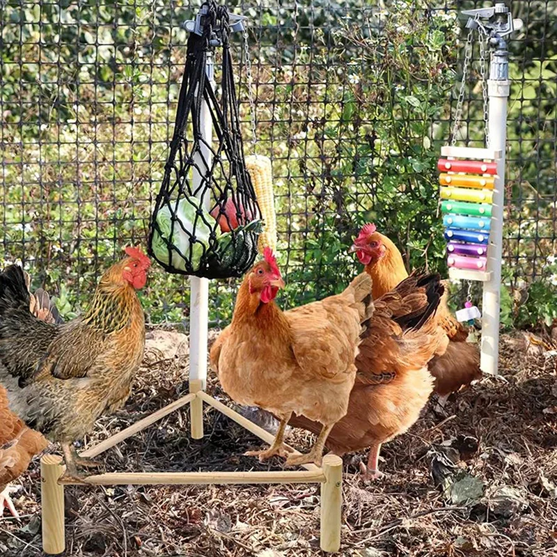 Chicken Vegetable Feeder Chicken Vegetable Net String Bag Poultry Fruit Holder Hen Goose Large Birds Treat Feeding Tools poultry feeder