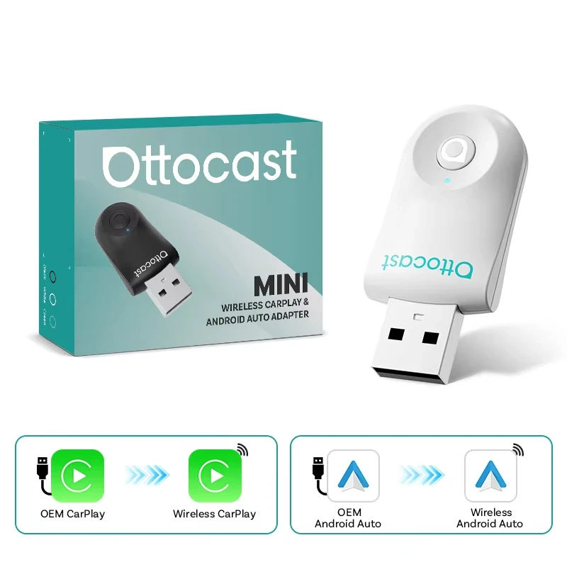 OTTOCAST NEW Mini Wireless CarPlay Android Auto Wireless