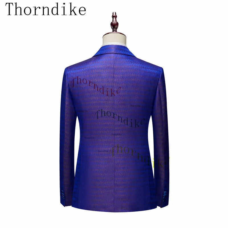 ( Jacket + Vest + Pants ) Thorndike Men Suits Set Tailor-Made Costume Homme Blue Formal Casual Wedding Groom