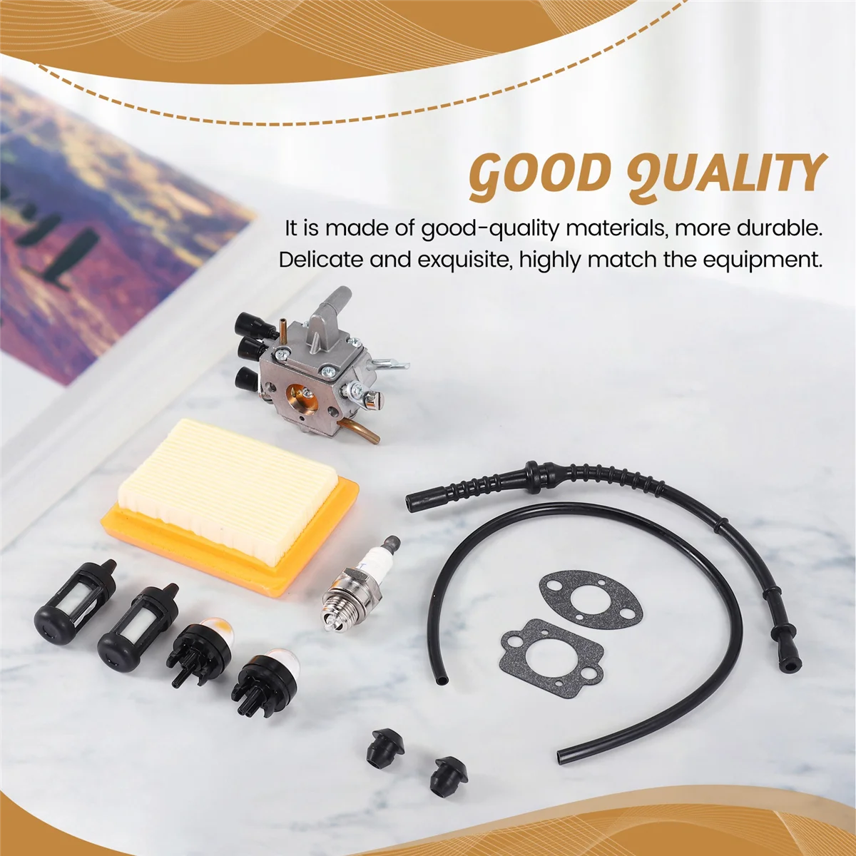 Carburetor air filter bulb fuel repower kit fit for Stihl FS120 FS200 FS250 FS300 FS350 FR450 string trimmer