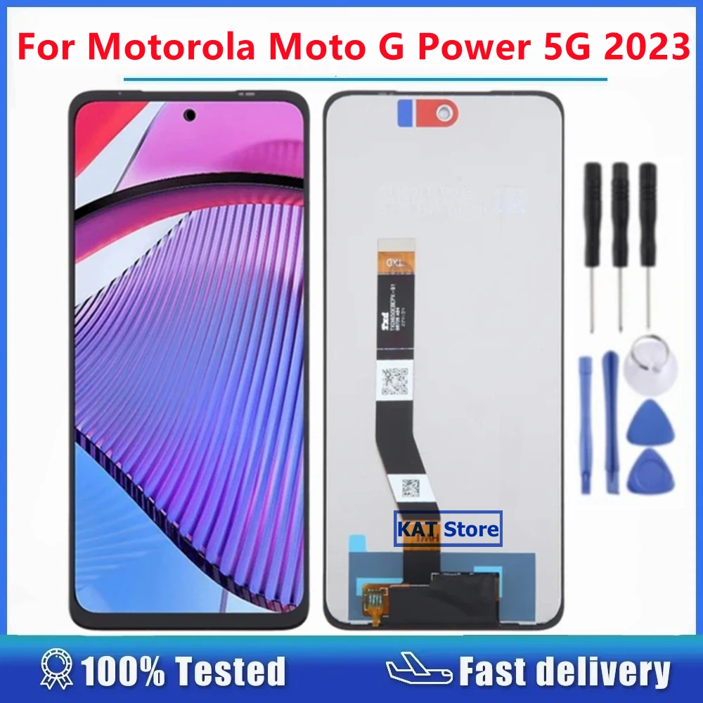 

Совместим с Motorola Moto G Power 5G 2023, ЖК-дисплей с сенсорным дигитайзером, полная сборка, без замены рамки