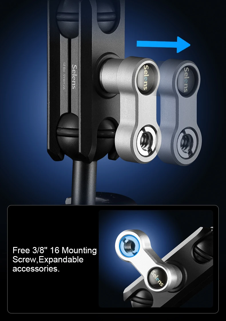 Butterfly Gimbal Ball Head Plate Articulating Magic Arm Handheld Anti-Shake Stab
