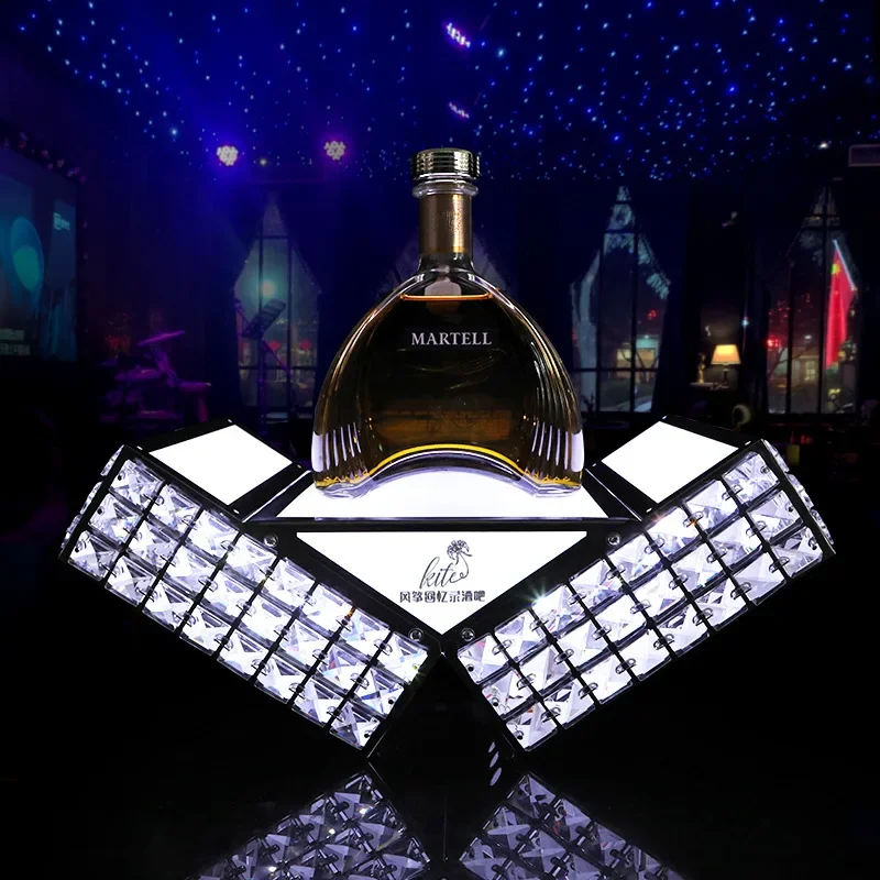 Bar Nightclub Metal Castle LED light base Whisky wine Champagne Display Carrier Holder Bottle Presenter Glorifiers with Laser