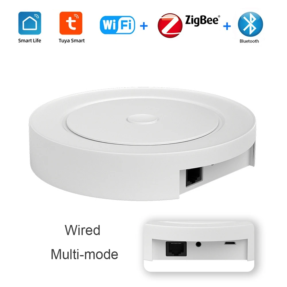 

Wired Multi-mode Gateway Smart Tuya App Voice Control ZigBee WiFi Bluetooth Hub Wireless Remote Controller Alexa Google Home