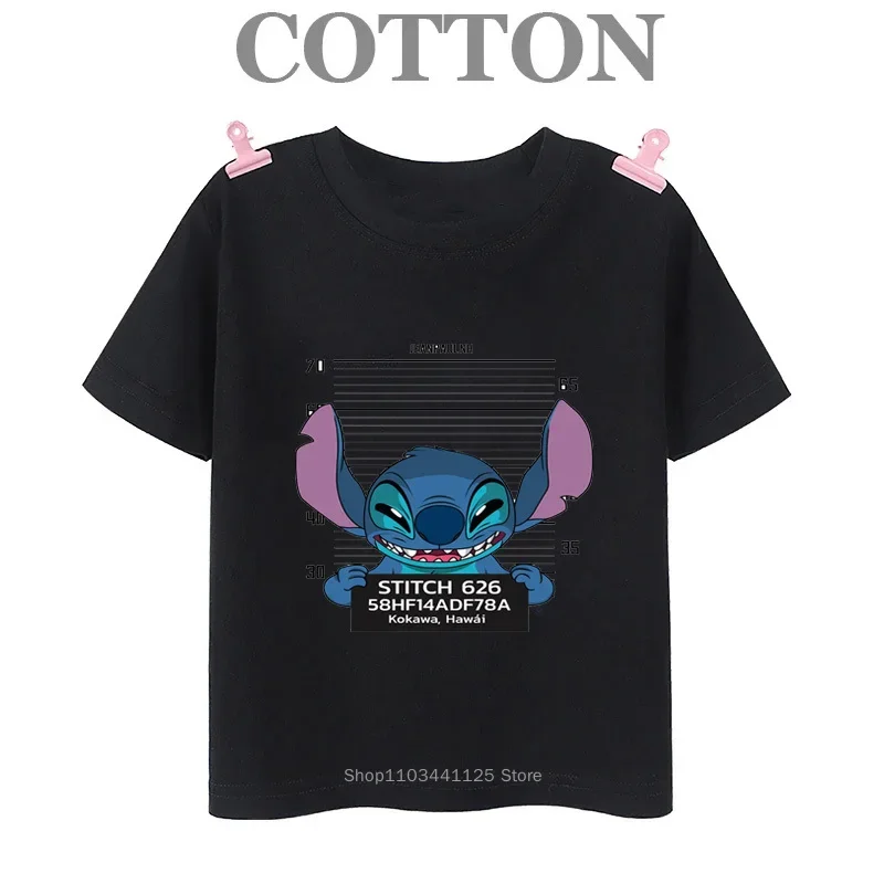 thumbnail image 1 of Camiseta de algodón para niños de Lilo Stitch Anime, camisetas para niños, camisetas para niños, camisetas casuales de manga corta con cuello redondo de moda de verano 2024, 1 of 5