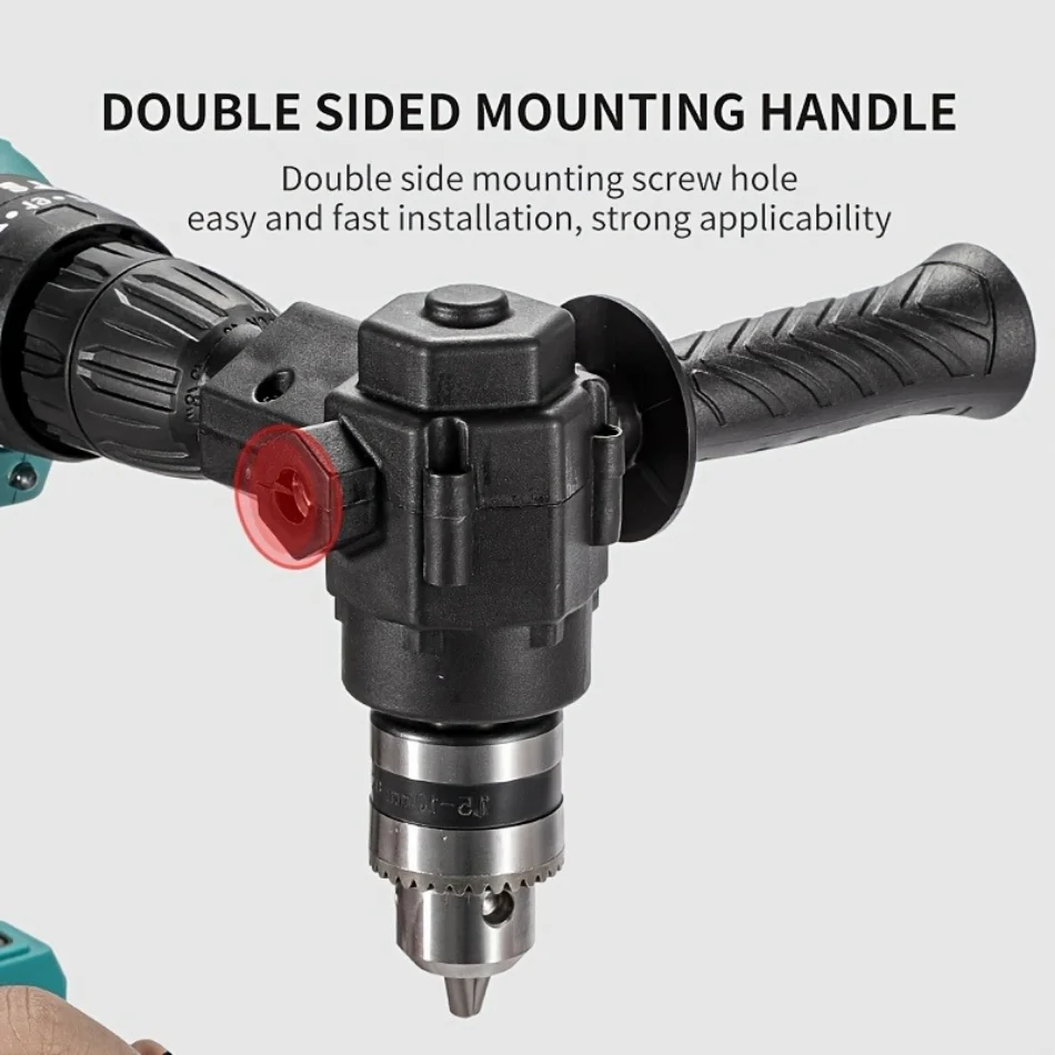 90° Portable Right Angle Grinder Converter, Three-jaw Chuck Angle Impact Drill Adapter for Grinder Power Tool Accessories