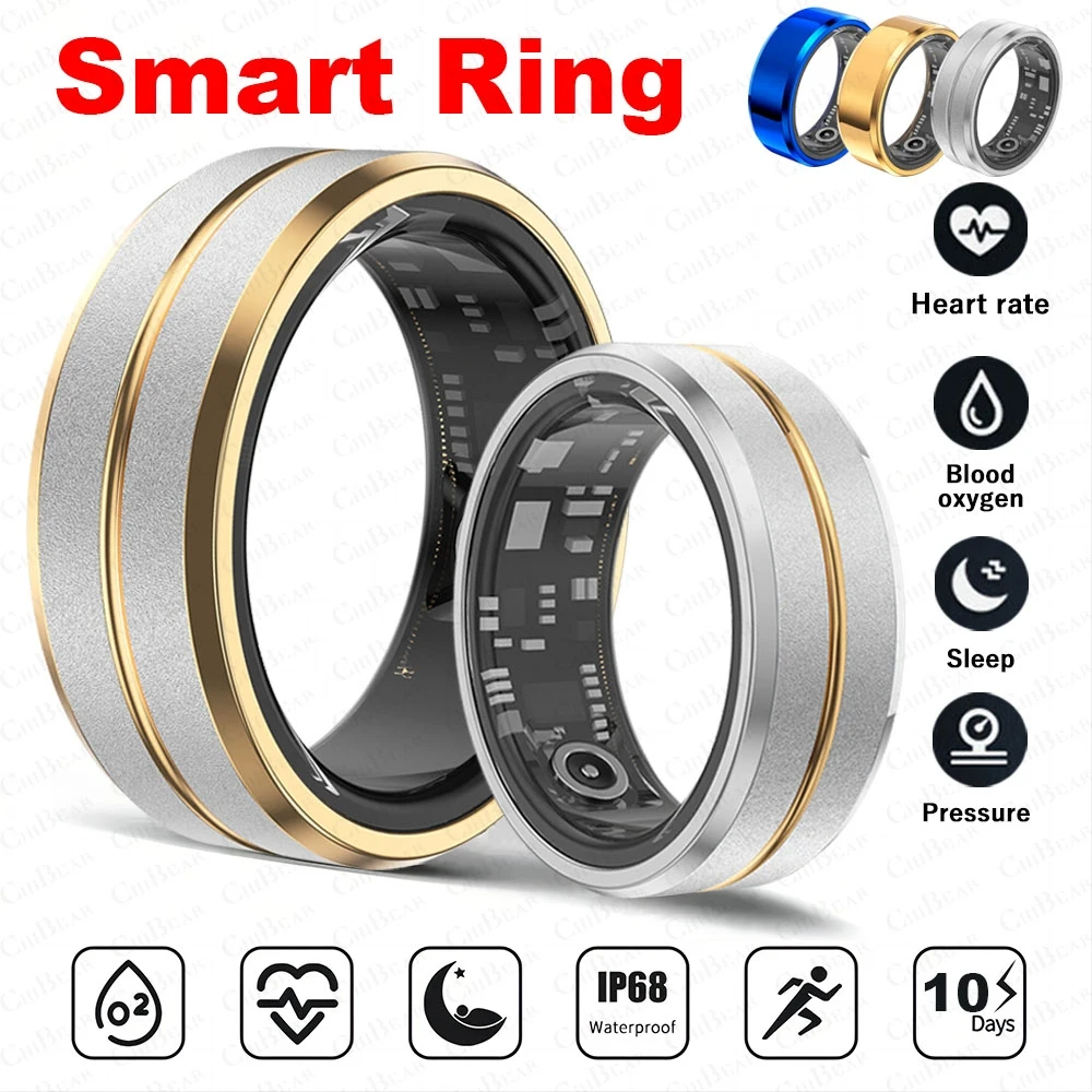 2024 New Smart Ring Men Women Heart Rate Blood Oxygen Sleep Health Monitor GPS Sports Fitness Tracker Waterproof For Android IOS