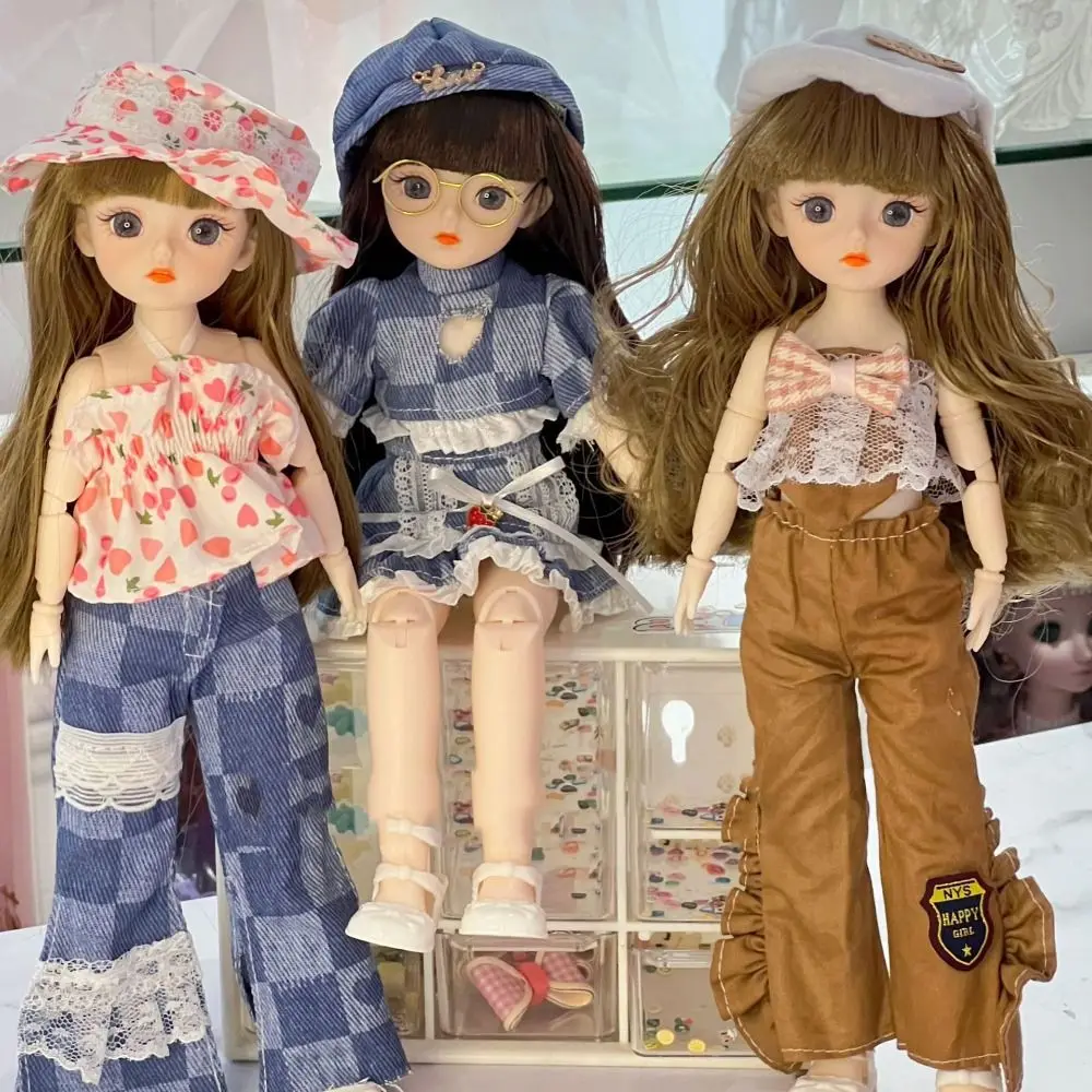 【Be worth】 Movable Big Eyes Princess BJD Doll Korean Makeup Look Mini 30cm Bjd Doll Sweet Fine Clothes 1/6 BJD Doll Mini Girl Toy Children