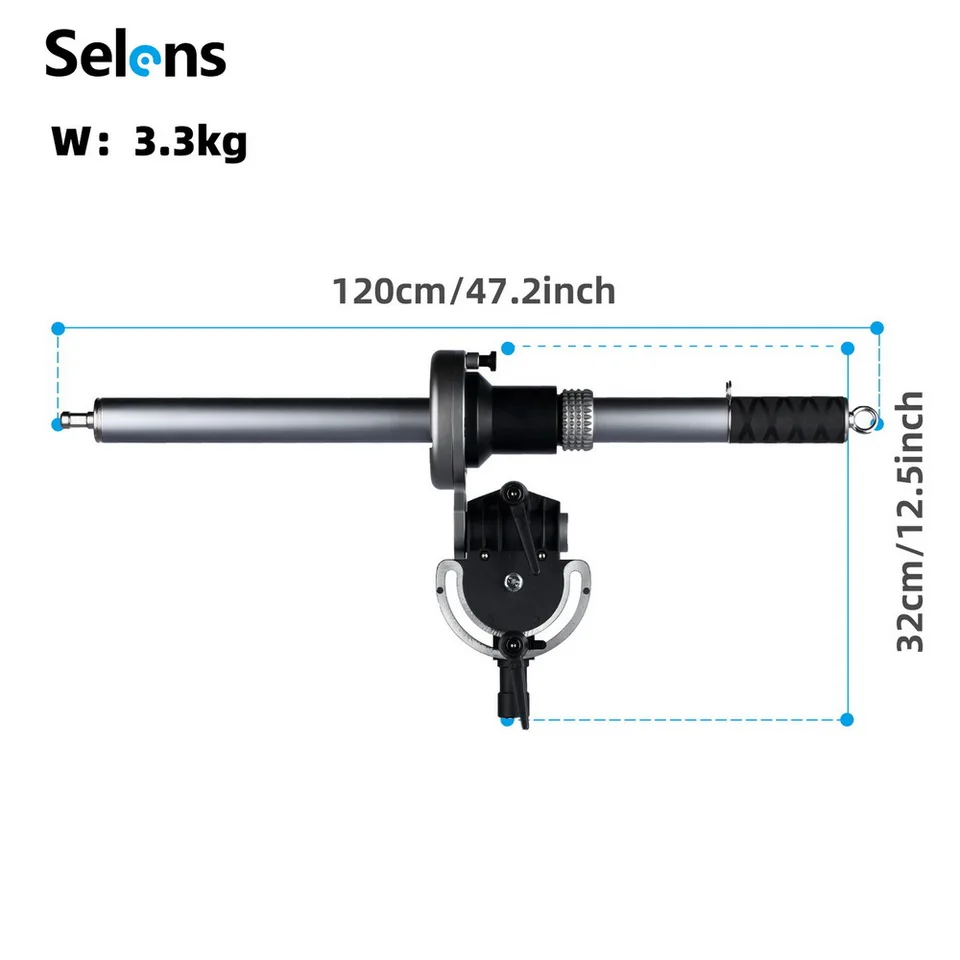 Selens EDGE 120cm 포물선 우산 소프트 박스 리플렉터, 확장 가능한 반사 브래킷 포함, 전문 사진 작가용 보웬