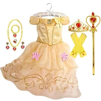 Summer Princess Costume Party Fancy Flower Vestido New 2025 Christmas Birthday Carnival Dress Up Rapunzal Belle Disguise Frock 4