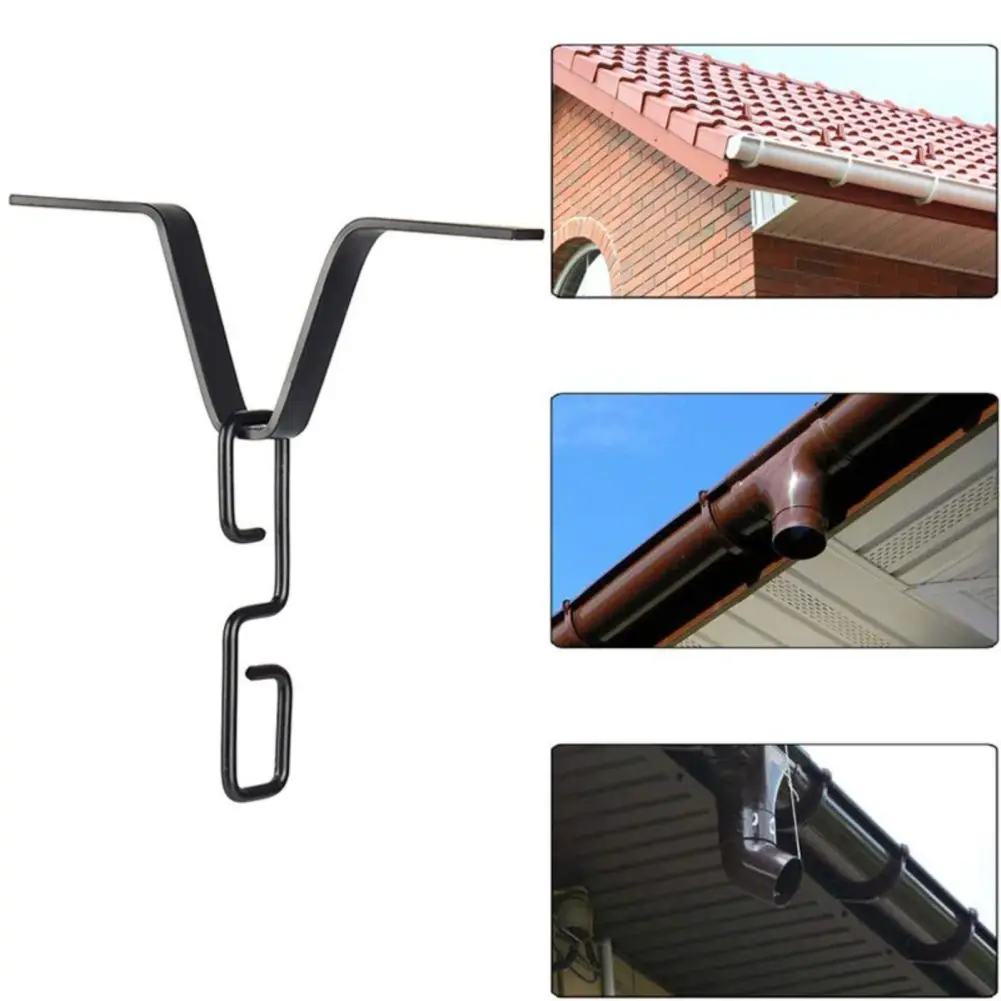 Rain Chain Gutter Adapter Hook Parts Install Downspout Installer Chains Metal Outdoor Gutter Clip for Rainwater Harvester