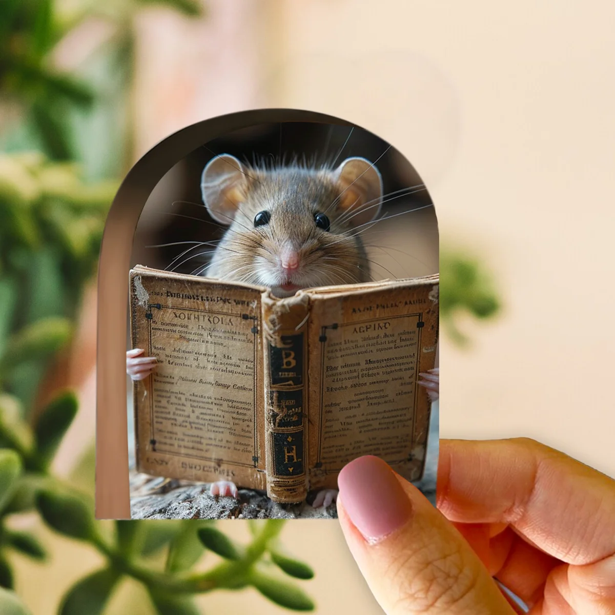 2pcs 9cm Reading Mouse Rat holes Wall Stickers, Stair Corner Stickers, Suitcases and Decorative Waterproof Stickers J-438