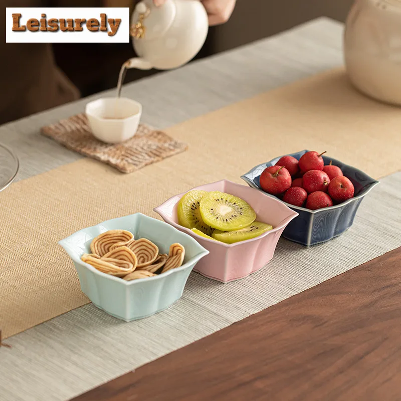 Elegant Lotus Core Square Fruit Dishes Japanese Pastry Plate Fruit Dishes Cake Display Stand Serving Tray Cafes Decoration Craft