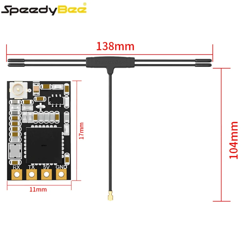 Приемник SpeedyBee Nano 2,4 ГГц/915 МГц/2,4G TCXO ExpressLRS ELRS для FPV фристайл-дронов большой дальности DIY Запчасти FPV thumbnail 4