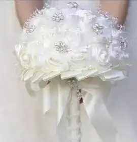 Romantic Wedding Bouquet Holding Flowers Silk Ribbon Roses Artificial Flower Mariage Bouquet Wedding Accessories