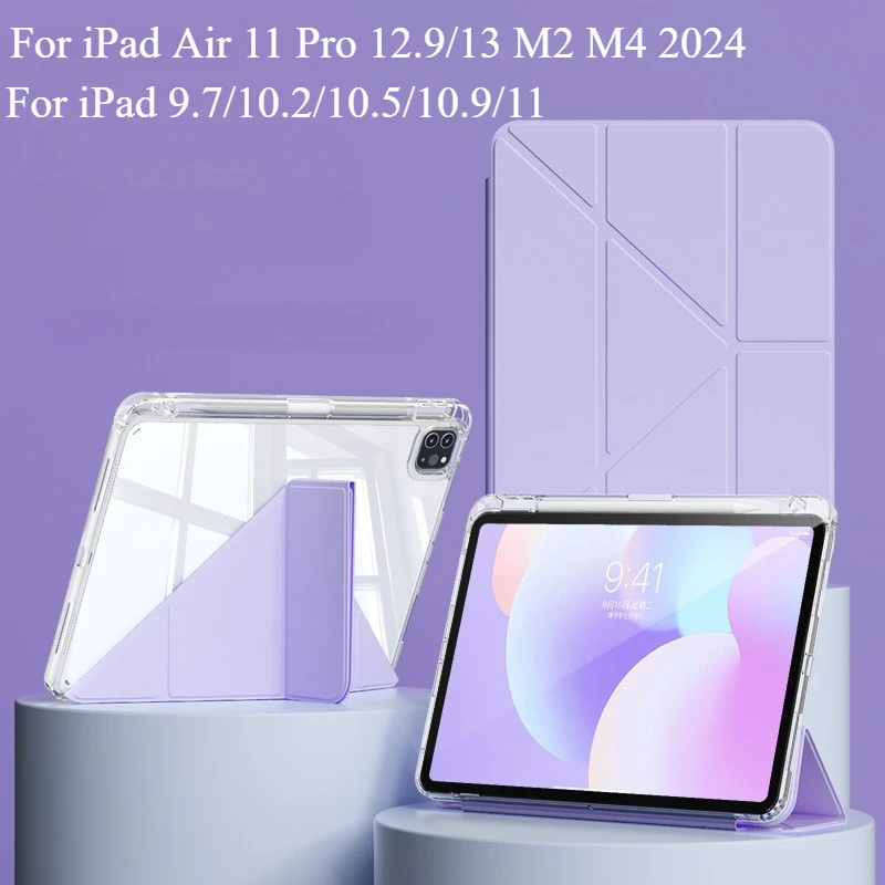Sleek Y Flip Tablet Case with Pencil Holder and Multi-Device Compatibility