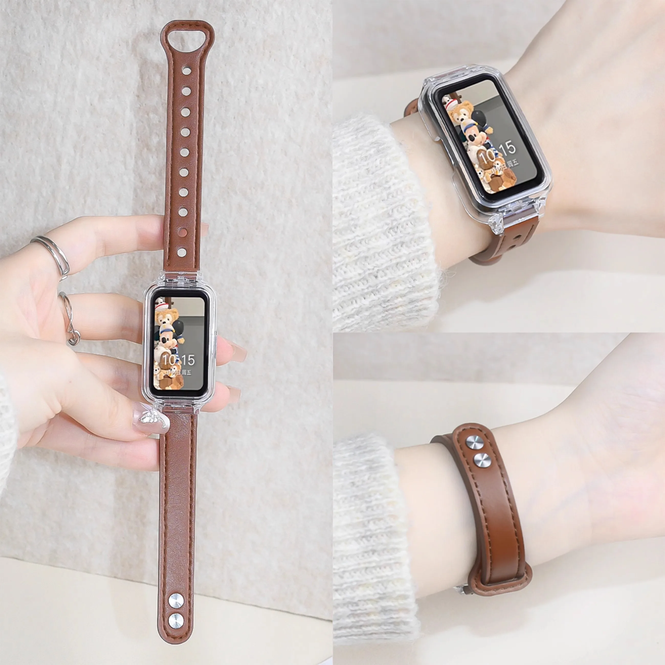 Premium Leather Strap for Smart Bracelet Wristbands - Elegant Accessories