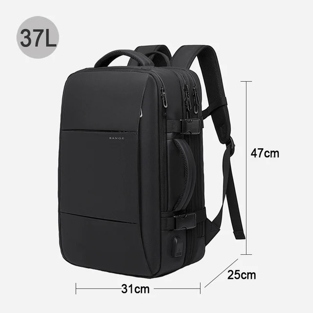 Black travel backpack