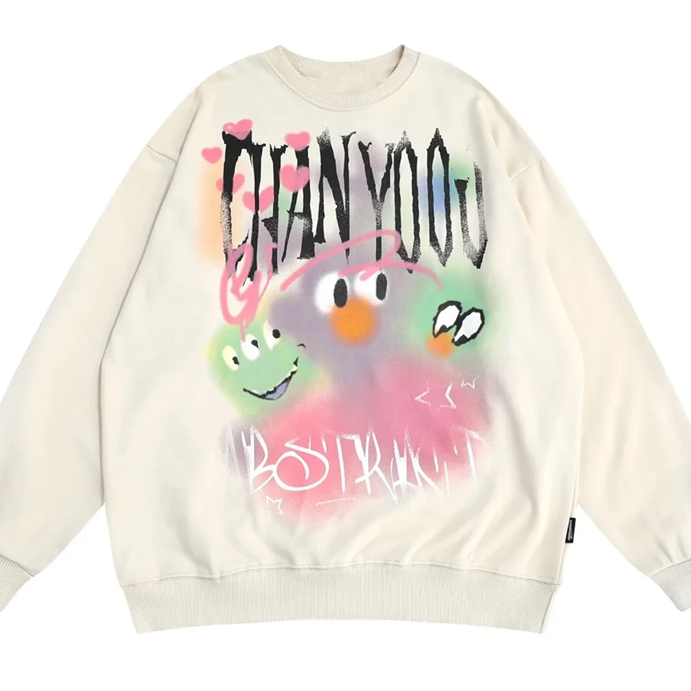 

Harajuku Devil's Graffiti Kawaii Sweatshirt Japanese Cute Cartoon Hoodie Pullover Men Women Oversized Winter Clothes Streetwear