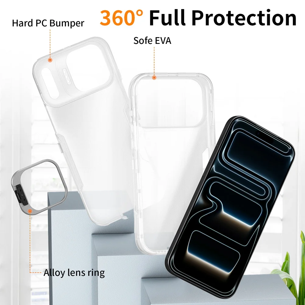 Ultimate 360° Full Protection Heavy Duty Case with Alloy Lens Holder Cover