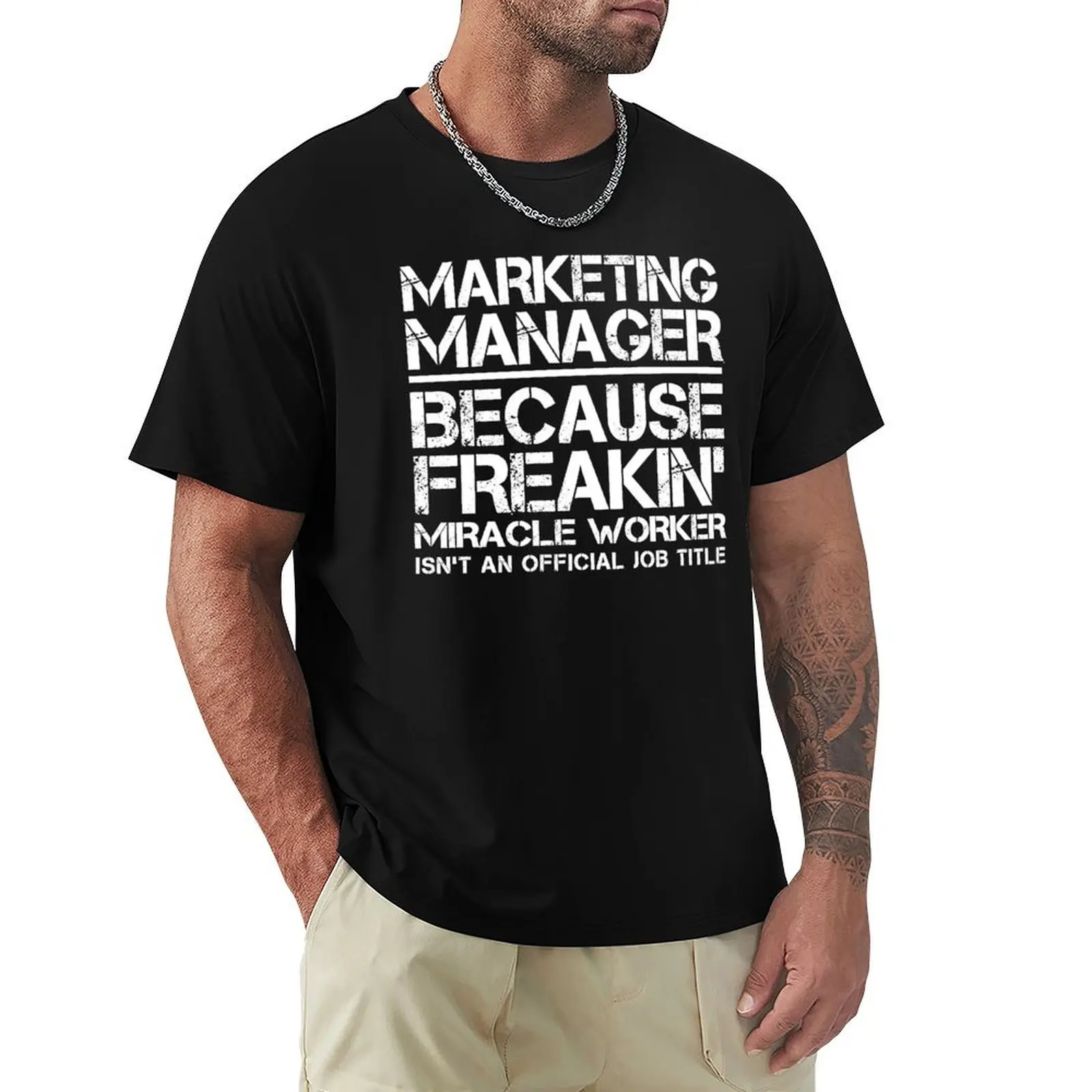 Marketing Manager Miracle Worker T-Shirt Asciugatura Rapida Moda Coreana Estate Top T-Shirt Da Uomo