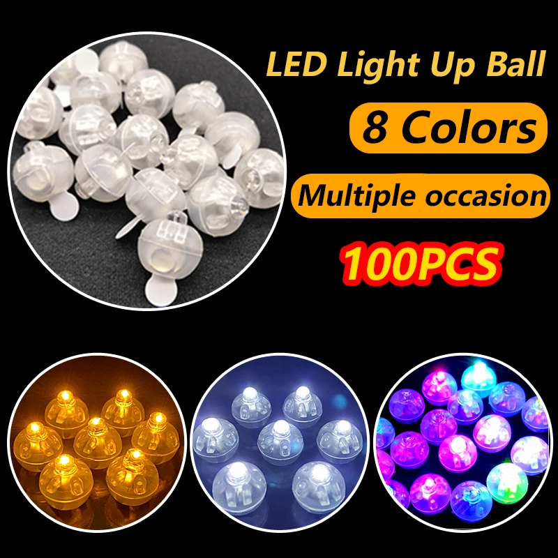 Glow Light Ball 10/20/100Pcs Tumbler Small Round Ball Glow Light Balloon LED Flash Luminous Lamps Lantern Light for Wedding Party Birthday Decor