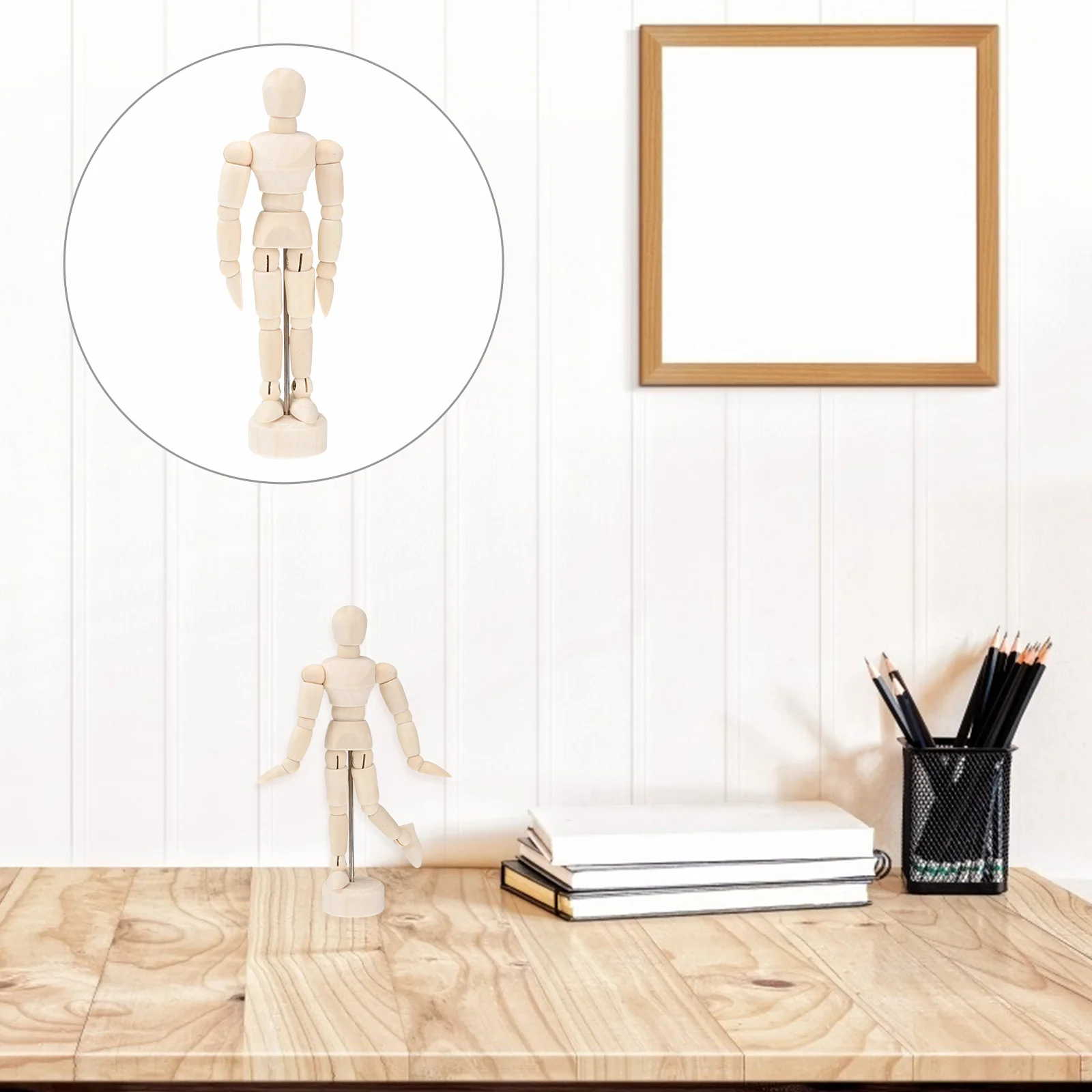 

3pcs 45Inches Wooden Figure Model Human Art Mannequin Jointed Manikins for Artists Sketch Home Office Desk Decoration (Beige)