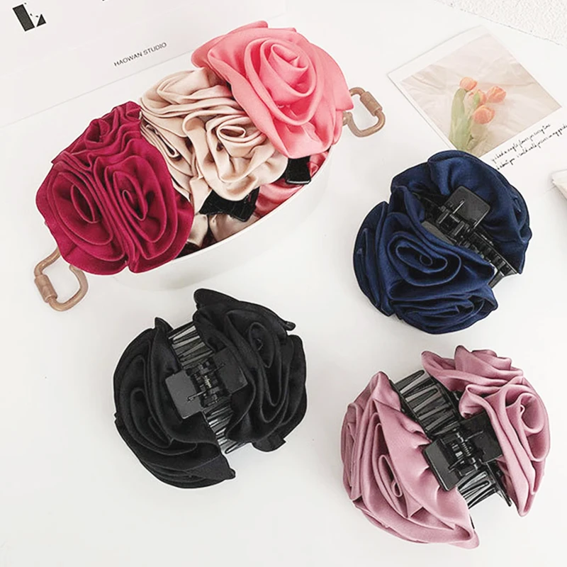Neue Rose Haar Krallen Haarnadel Süße Haarspange Blume Haar Clip Stirnband Frauen Headwear Bogen Mädchen Pferdeschwanz-halter Haar Zubehör – Detail 7
