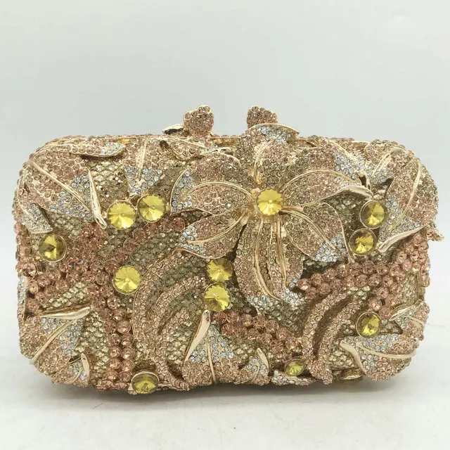 Elephant Rhinestone Clutch Purse - Mini Evening Bag With Detachable Chain, For Weddings & Parties