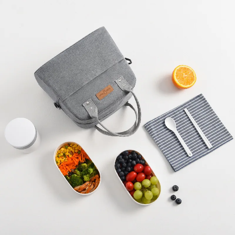 Bolsa termica Porta Alimentos,Enfriamiento,Bolsa Isotermica de Almuerzo  Nevera para Frutas,Bebidas,Comidas,con Forro Plastico auslamiento Termico,Genial  para Playa,Picnic,Camping..etc (Gris 2) : : Deportes y aire libre